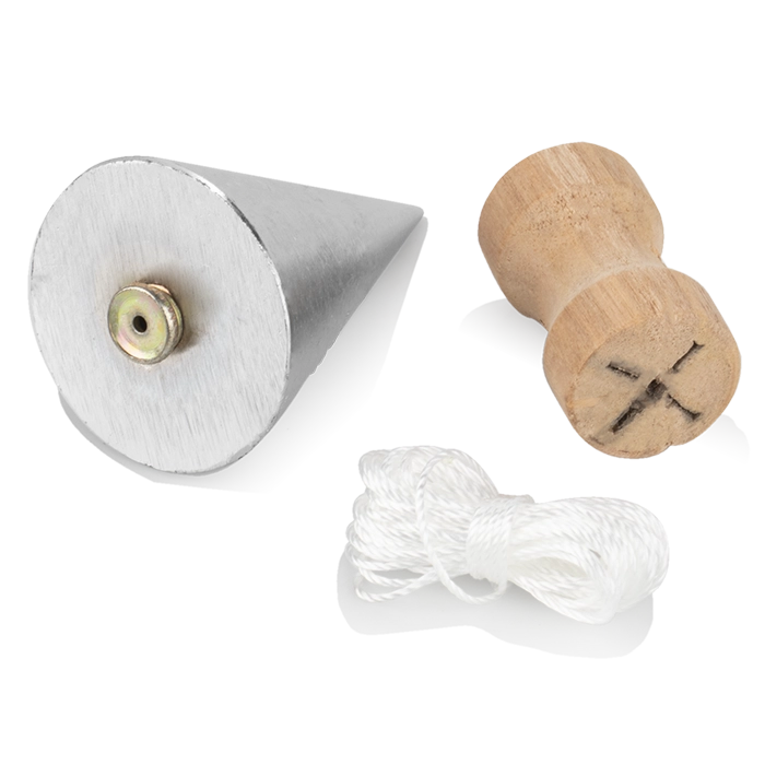 Plomada con Carrete de Madera 200g