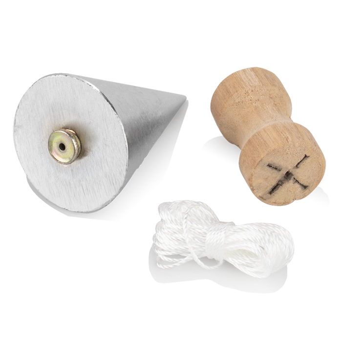 Plomada con Carrete de Madera 300g