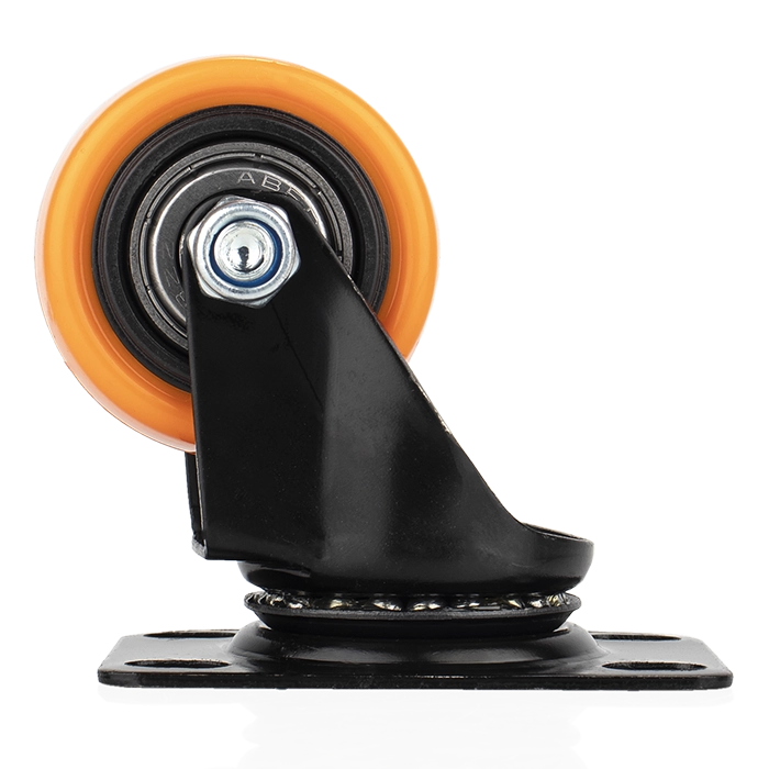 Rodachin Plataf. Acero PVC Naranja 40mm