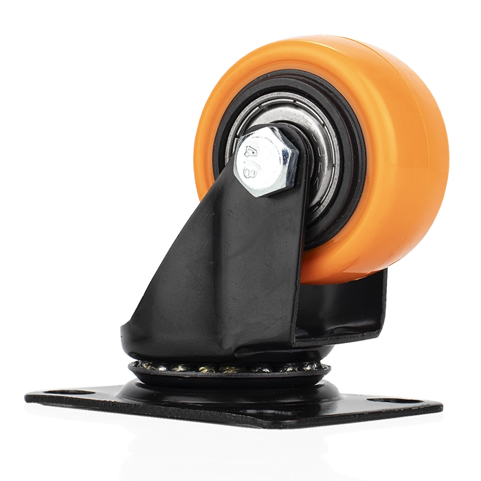Img 2 del producto Rodachin Plataf. Acero PVC Naranja 40mm