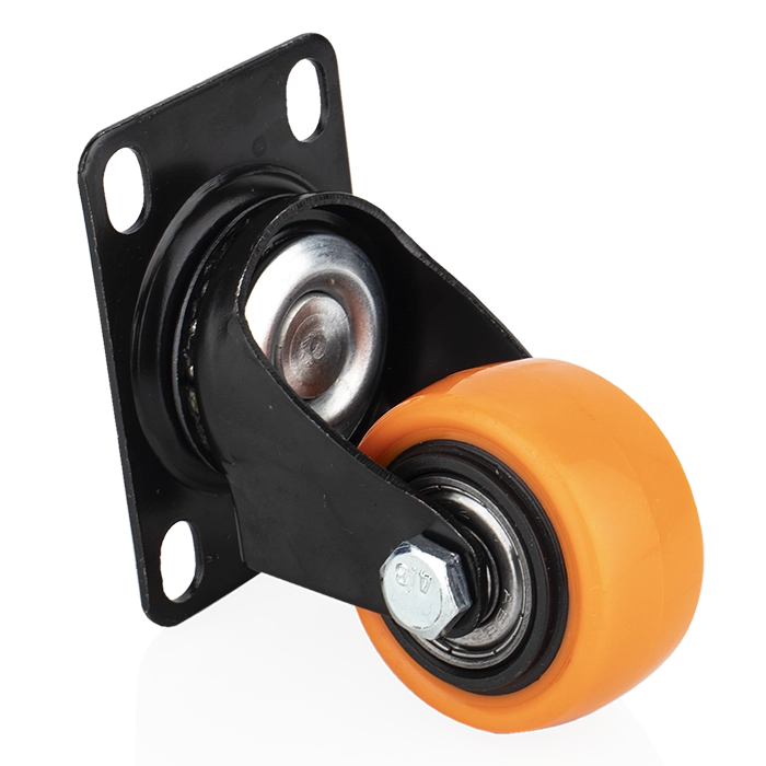 Img 4 del producto Rodachin Plataf. Acero PVC Naranja 40mm