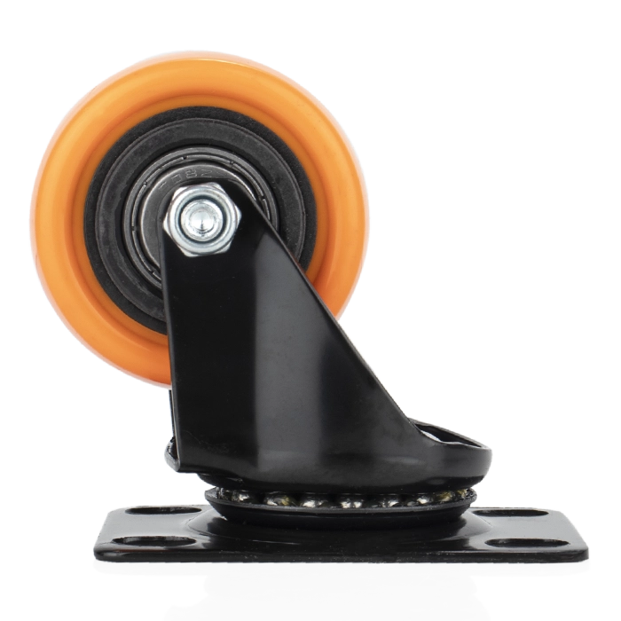 Rodachin Plataf. Acero PVC Naranja 50mm