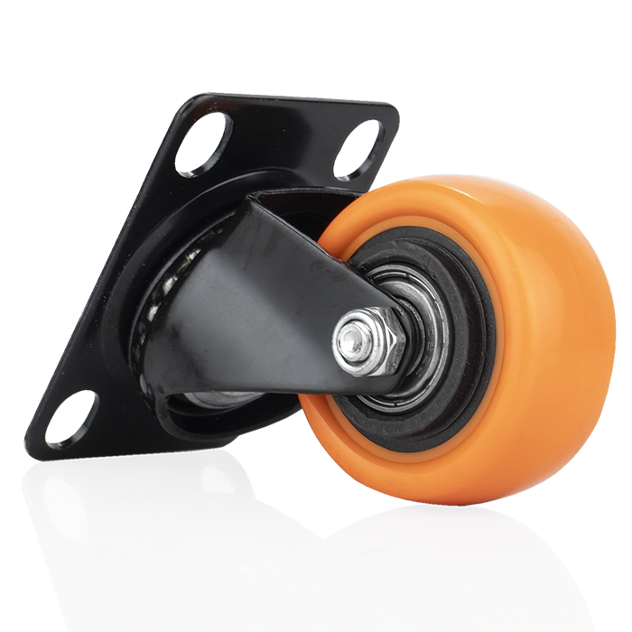 Img 3 del producto Rodachin Plataf. Acero PVC Naranja 50mm