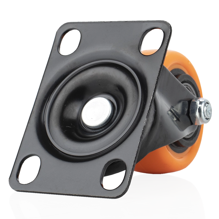 Img 4 del producto Rodachin Plataf. Acero PVC Naranja 50mm